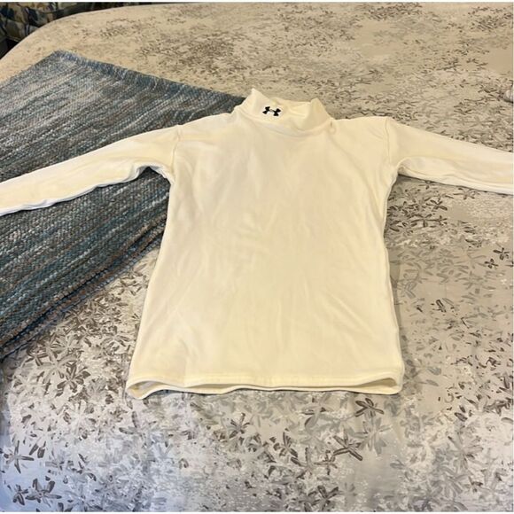 UNDER ARMOUR | cream mock neck long sleeve top S - Picture 2 of 6